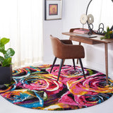 Safavieh Fiesta Shag 6'-7" x 6'-7" Rug in Fuchsia / Multi