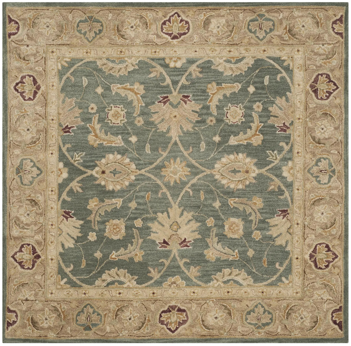 Safavieh Antiquity 6'-0" x 6'-0" Rug in Teal Blue / Taupe