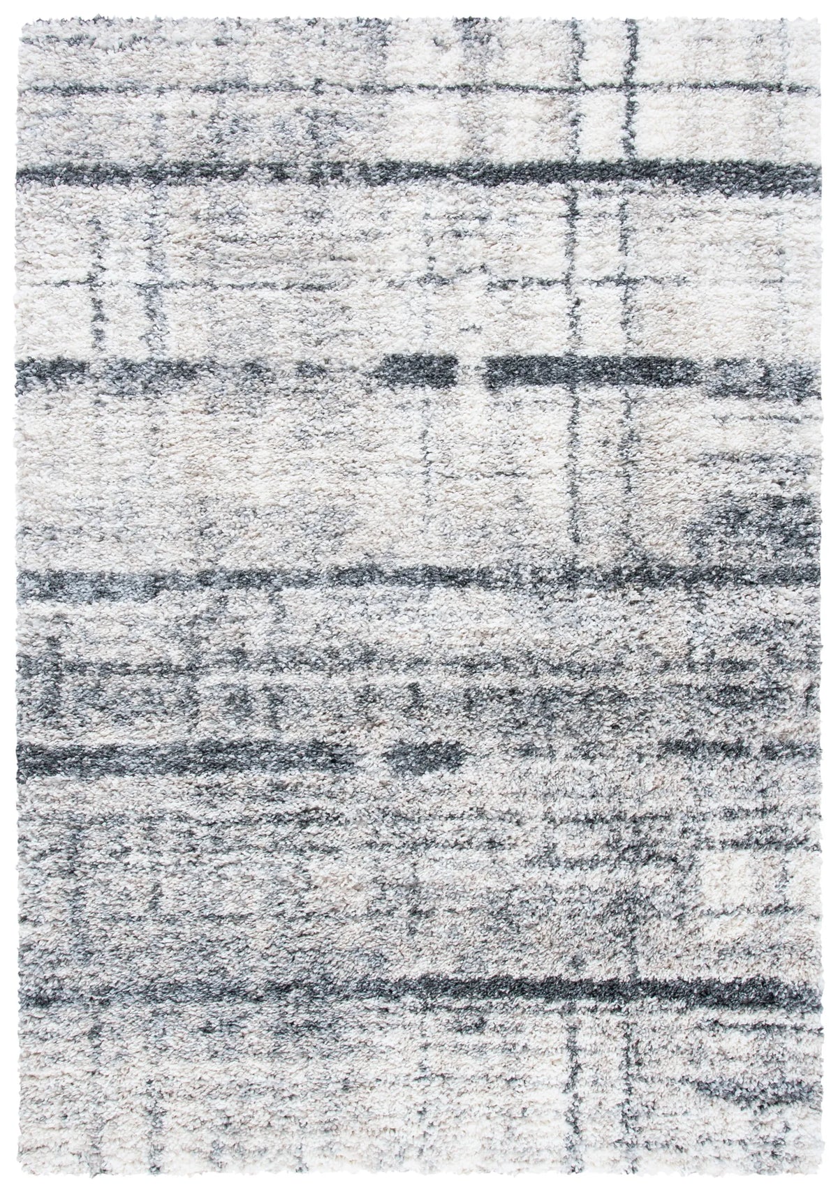 Safavieh Fontana Shag  800 4'-0" x 6'-0" Rug in Ivory / Grey