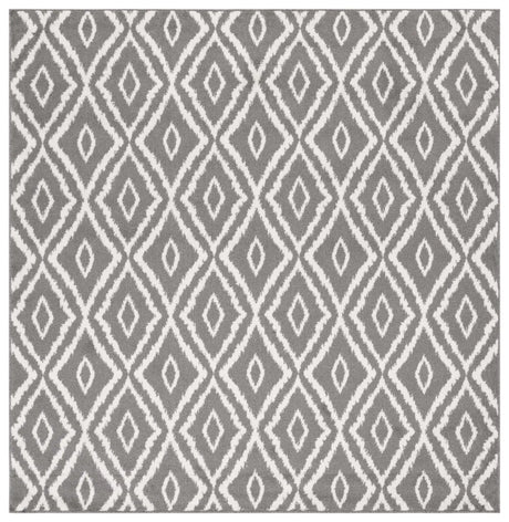 Safavieh Pyramid 6'-7" x 6'-7" Rug in Charcoal / Ivory