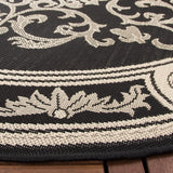 Safavieh Courtyard 5'-3" x 5'-3" Rug in Black / Sand