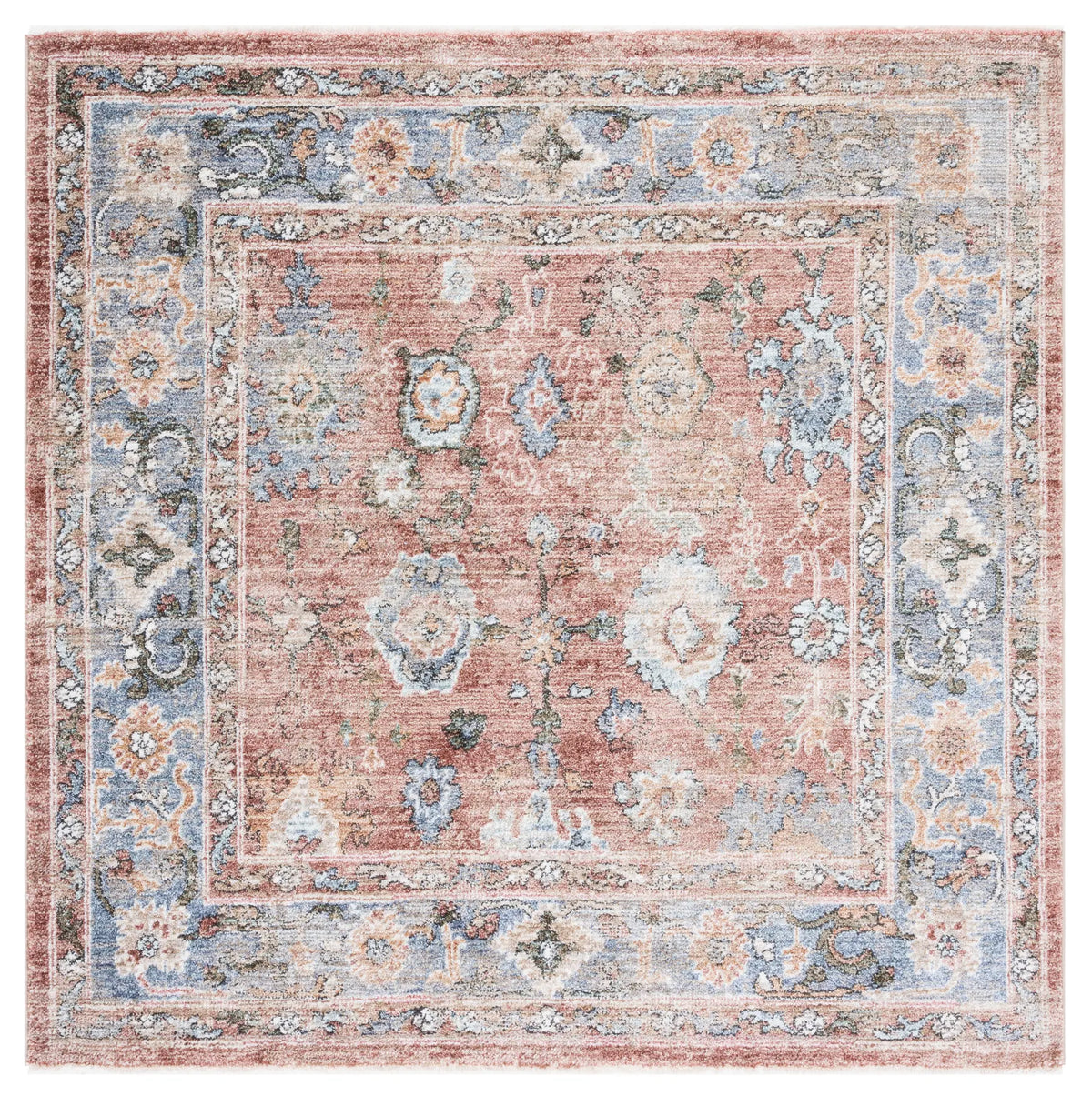 Safavieh Jasmine 5'-3" x 5'-3" Rug in Rust / Blue