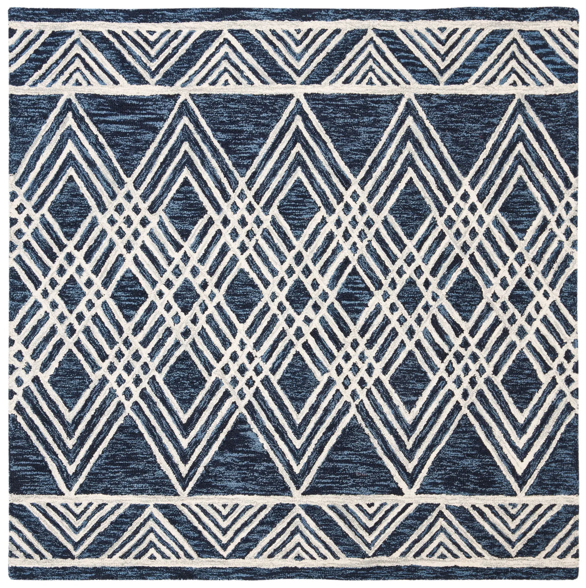 Safavieh Micro-Loop 5'-0" x 5'-0" Rug in Navy / Ivory