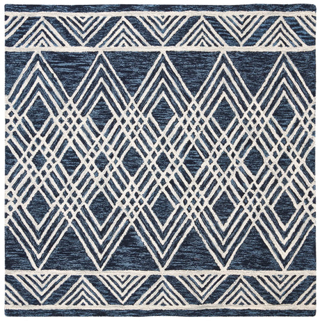 Safavieh Micro-Loop 5'-0" x 5'-0" Rug in Navy / Ivory