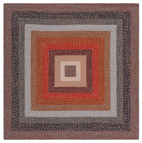Safavieh Braided 5'-0" x 5'-0" Rug in Brown / Rust