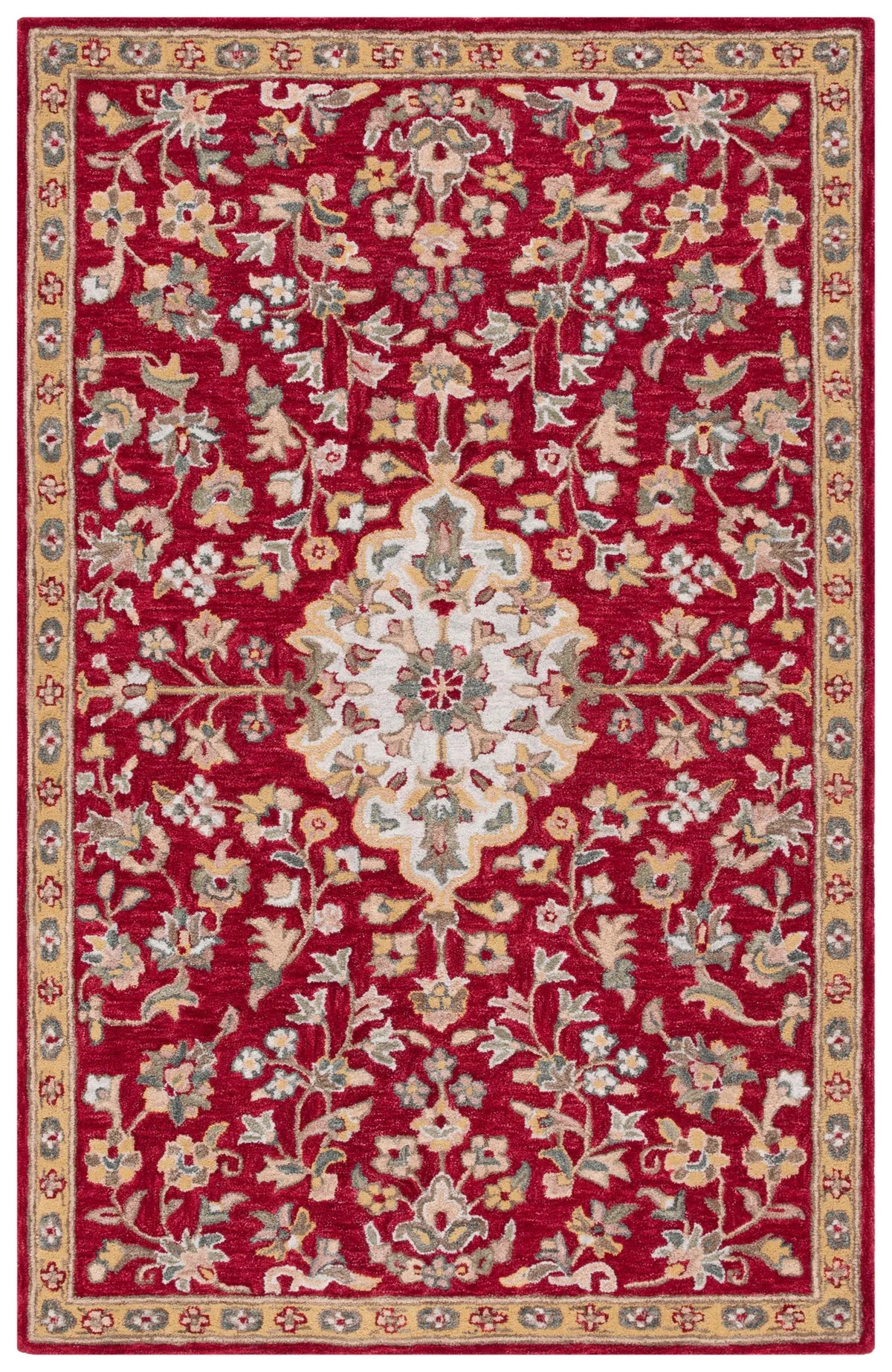Safavieh Blossom 4'-0" x 6'-0" Rug in Red / Ivory