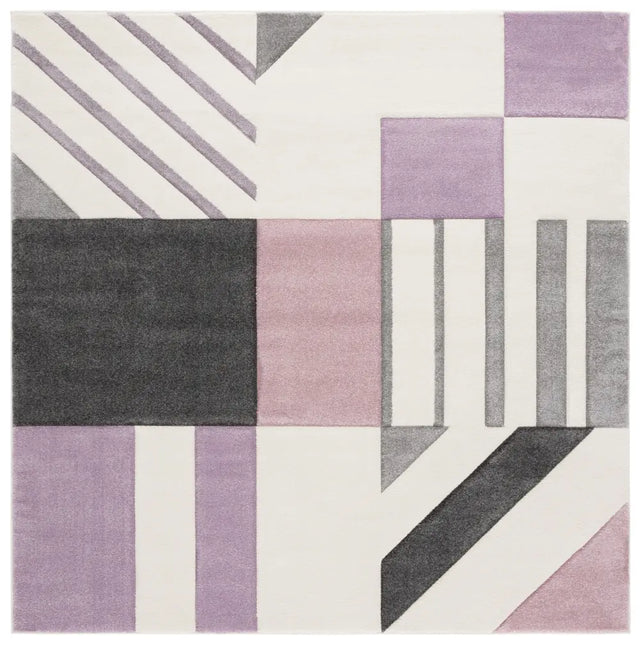 Safavieh Hollywood 6'-7" x 6'-7" Rug in Ivory / Purple