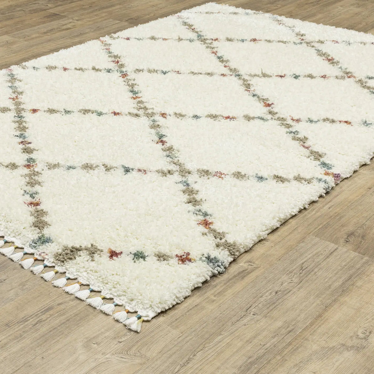 Oriental Weavers Sphinx Axis Ax08A Ivory/ Multi Rug - angle detail