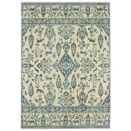 Oriental Weavers Sphinx Francesca Fr08H Blue/ Ivory Rug - main flat
