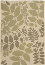 Safavieh Courtyard 5'-3" x 7'-7" Rug in Cream / Green