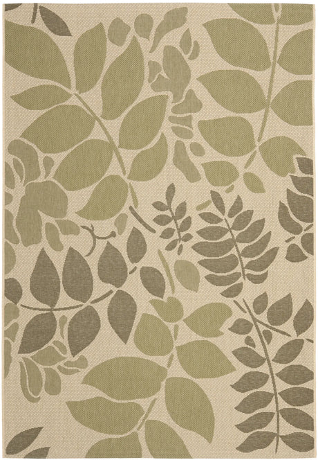 Safavieh Courtyard 5'-3" x 7'-7" Rug in Cream / Green