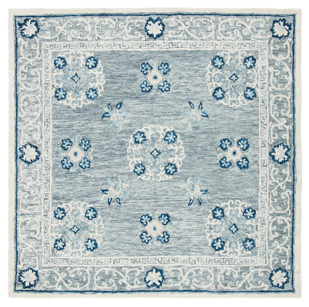Safavieh Suzani 6'-0" x 6'-0" Rug in Grey / Ivory