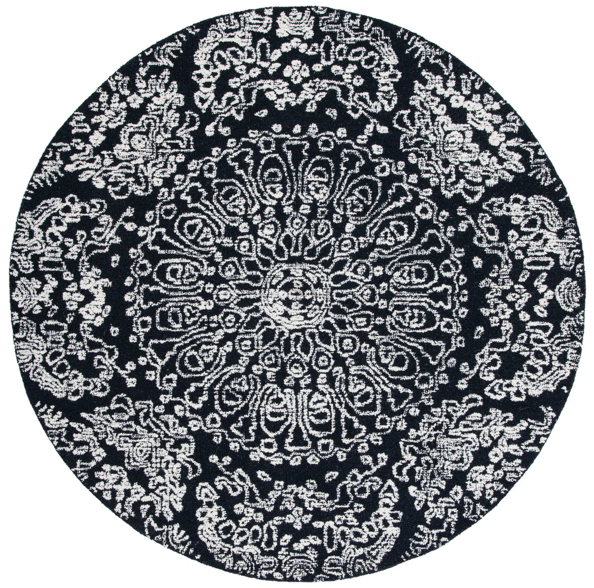 Safavieh Metro 6'-0" x 6'-0" Rug in Black / Ivory