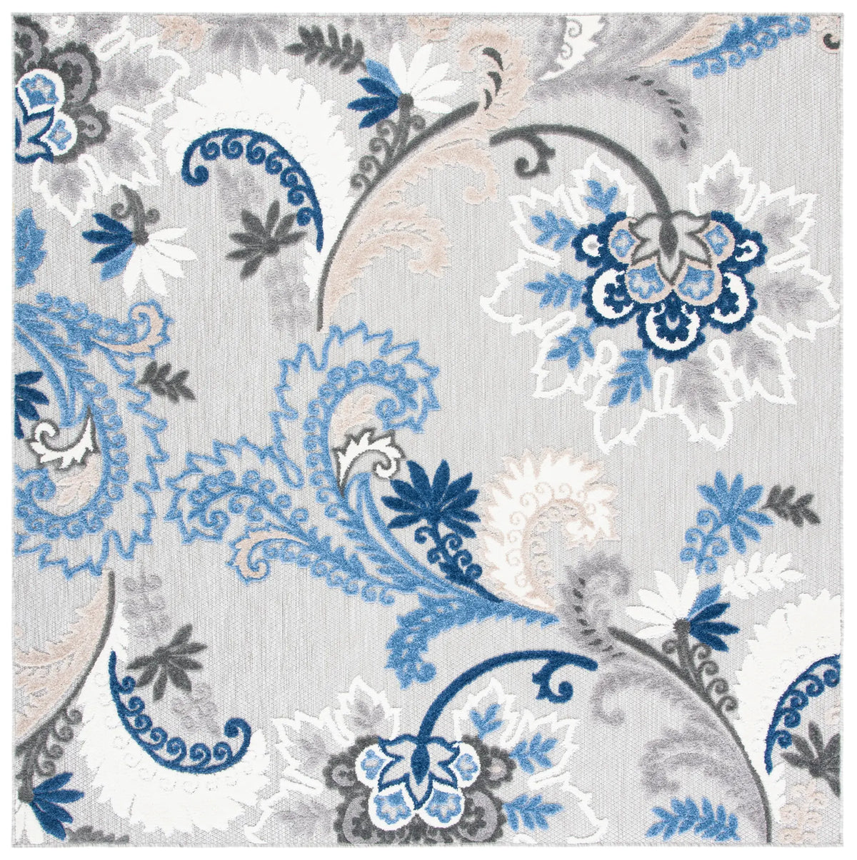 Safavieh Cabana 6'-7" x 6'-7" Rug in Grey / Blue