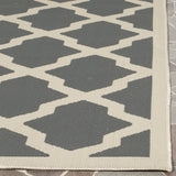 Safavieh Courtyard 4'-0" x 5'-7" Rug in Anthracite / Beige