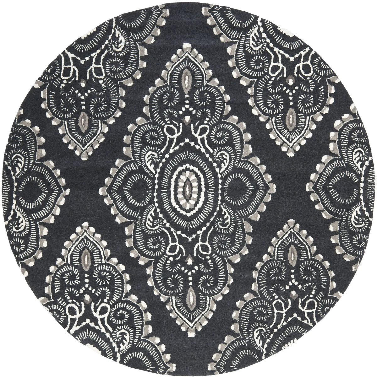 Safavieh Wyndham 7'-0" x 7'-0" Rug in Dark Grey / Ivory