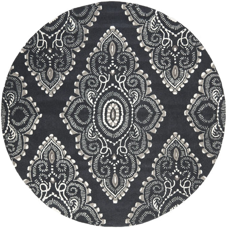 Safavieh Wyndham 7'-0" x 7'-0" Rug in Dark Grey / Ivory