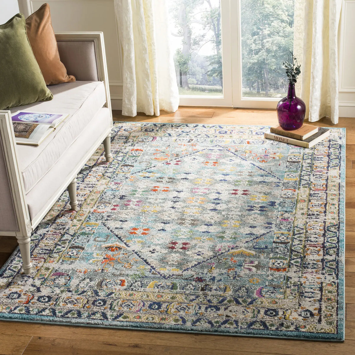 Safavieh Monaco 5'-1" x 7'-7" Rug in Blue / Light Grey