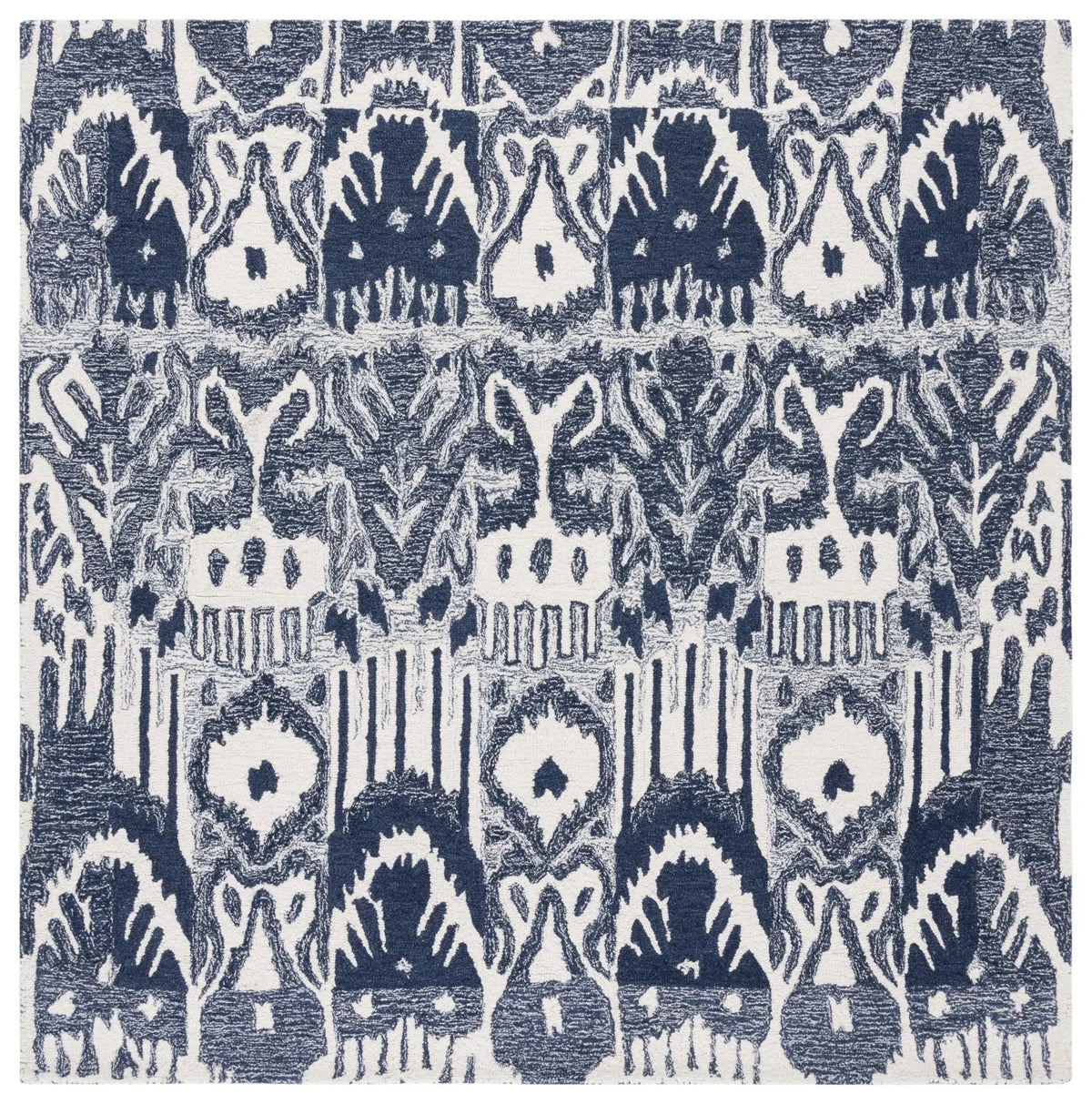 Safavieh Ikat 6'-0" x 6'-0" Rug in Blue / Ivory