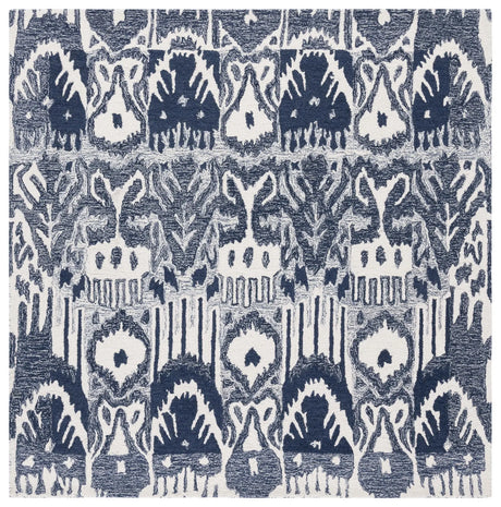Safavieh Ikat 6'-0" x 6'-0" Rug in Blue / Ivory