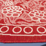 Safavieh Courtyard 5'-3" x 5'-3" Rug in Red / Natural
