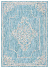 Safavieh Courtyard 4'-0" x 5'-7" Rug in Aqua / Grey