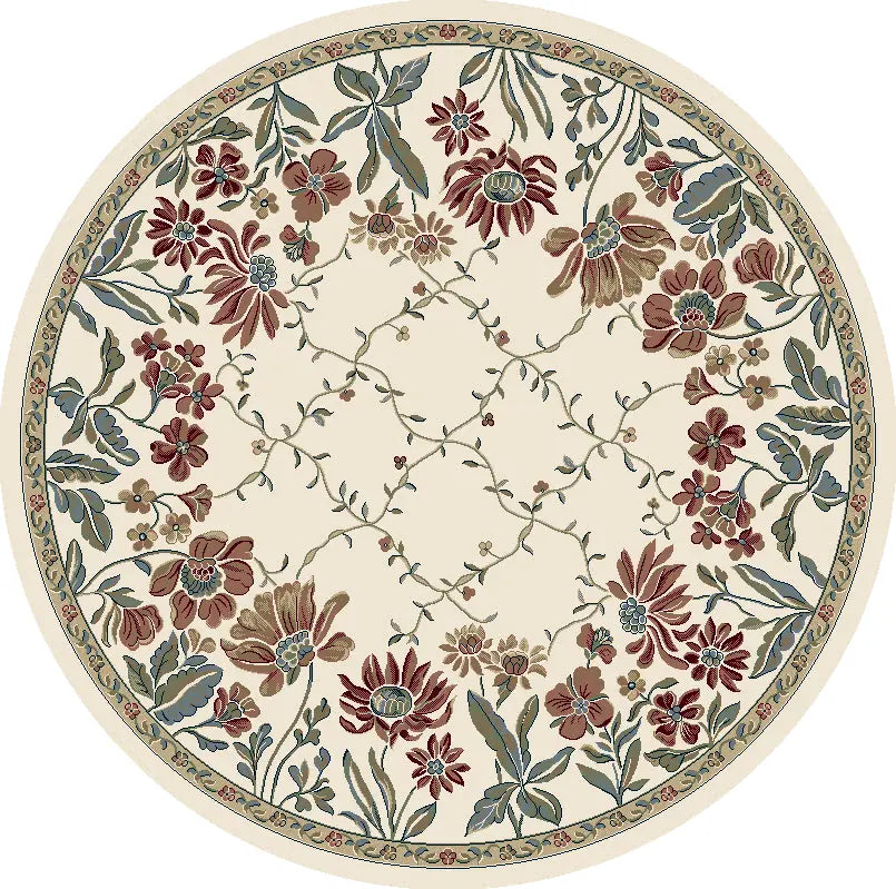 Dynamic Rugs Ancient Garden 57084 Ivory Rugs - Round