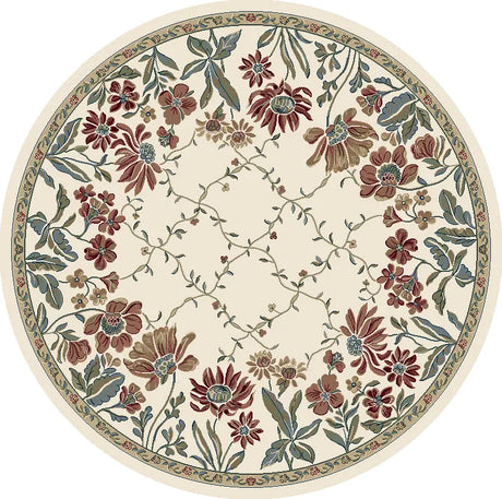 Dynamic Rugs Ancient Garden 57084 Ivory Rugs - Round