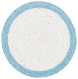 Safavieh Braided 3'-0" x 3'-0" Rug in Ivory / Blue