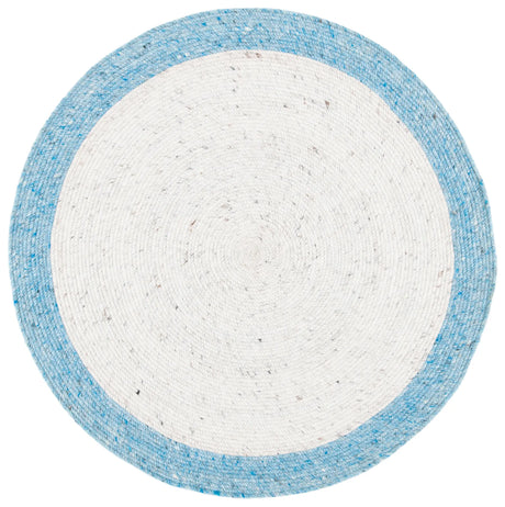 Safavieh Braided 3'-0" x 3'-0" Rug in Ivory / Blue