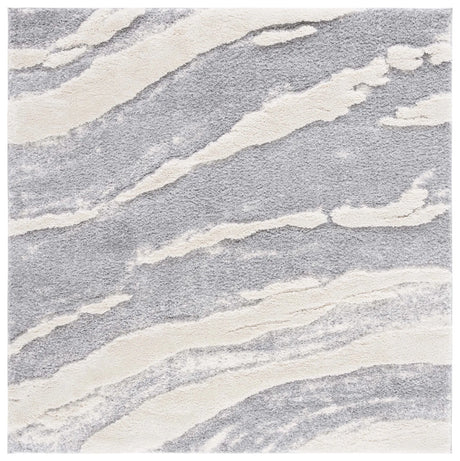 Safavieh Hi-Lo Shag 6'-7" x 6'-7" Rug in Grey / Light Beige