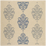Safavieh Courtyard 6'-7" x 6'-7" Rug in Natural / Blue