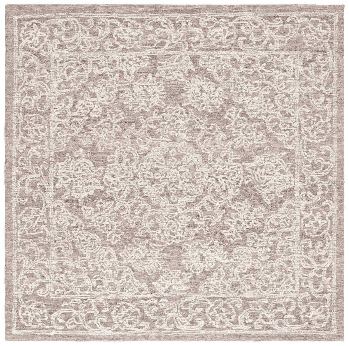 Safavieh Ebony 6'-0" x 6'-0" Rug in Ivory / Dark Grey