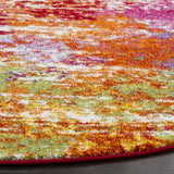 Safavieh Watercolor 6'-7" x 6'-7" Rug in Orange / Green