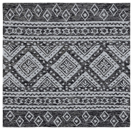 Safavieh Micro-Loop 5'-0" x 5'-0" Rug in Black / Grey
