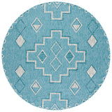 Safavieh Courtyard 6'-7" x 6'-7" Rug in Aqua / Grey