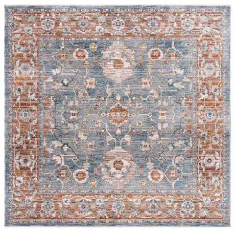 Safavieh Heirloom 700 6'-3" x 6'-3" Rug in Grey / Blue Rust