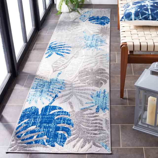 Safavieh Cabana 2'-0" x 10'-0" Rug in Grey / Blue