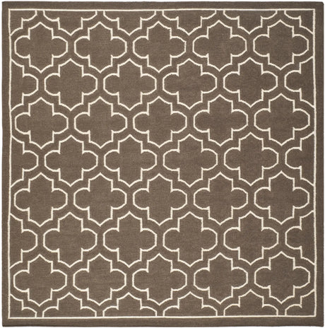 Safavieh Dhurries 7'-0" x 7'-0" Rug in Brown / Ivory