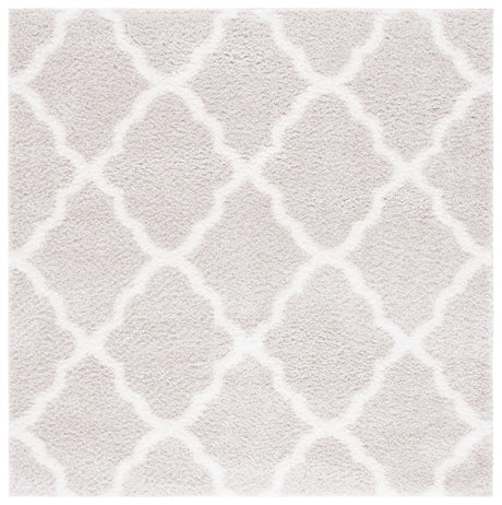 Safavieh Tahoe Shag 6'-7" x 6'-7" Rug in Silver / White
