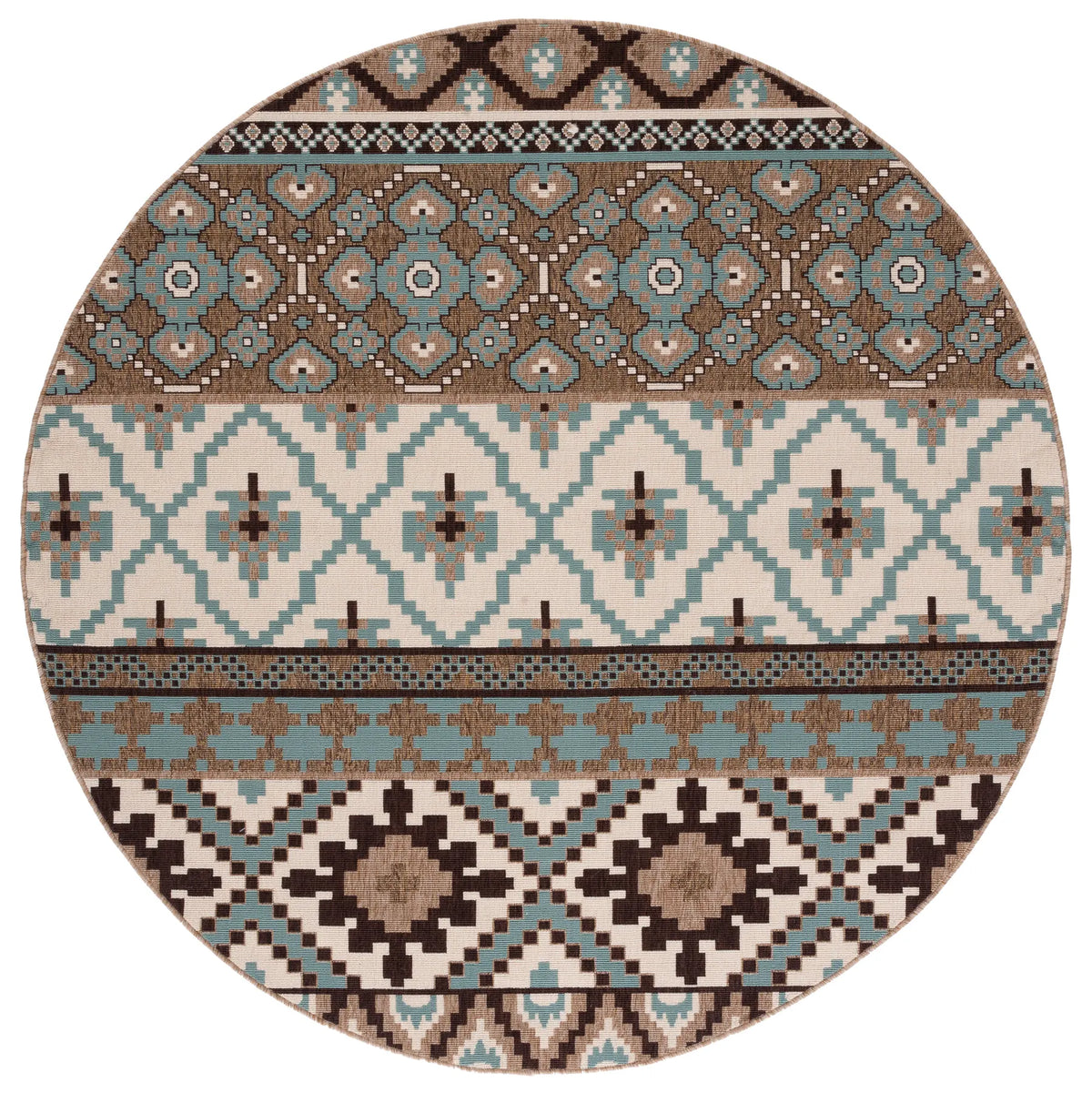 Safavieh Veranda 6'-7" x 6'-7" Rug in Creme / Brown
