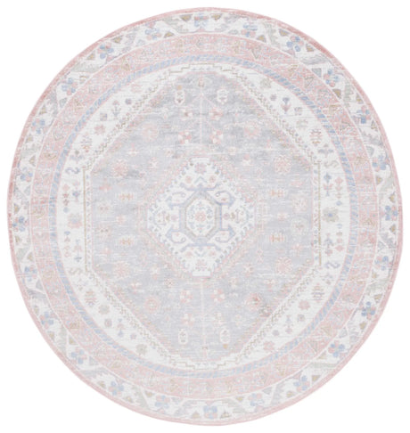 Safavieh Bayside 5'-3" x 5'-3" Rug in Ivory / Blue Pink