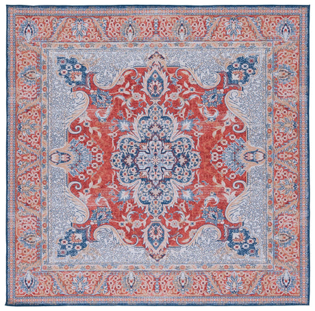Safavieh Tucson 6'-0" x 6'-0" Rug in Rust / Blue