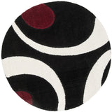 Safavieh Florida Shag 5'-0" x 5'-0" Rug in Black / Ivory