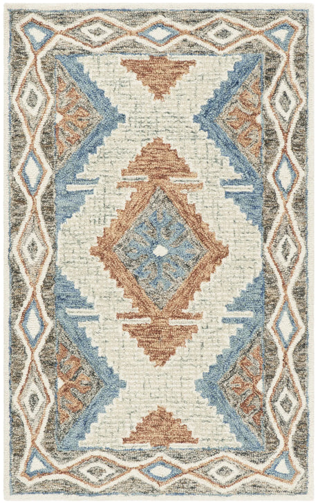 Safavieh Micro-Loop 2'-6" x 4'-0" Rug in Blue / Beige
