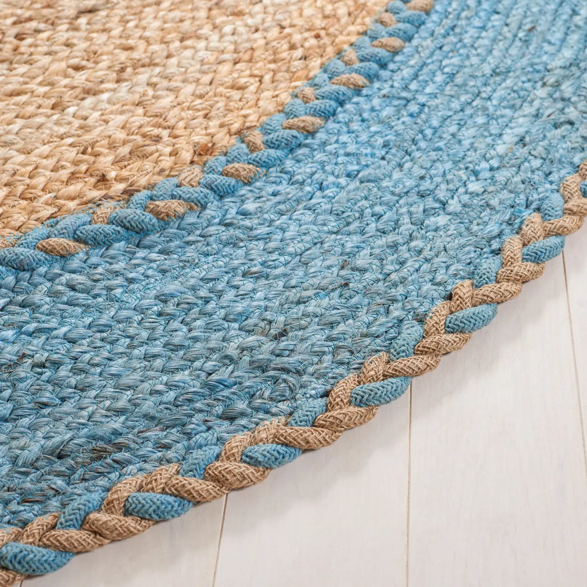 Safavieh Natural Fiber 5'-0" x 8'-0" Rug in Natural / Blue