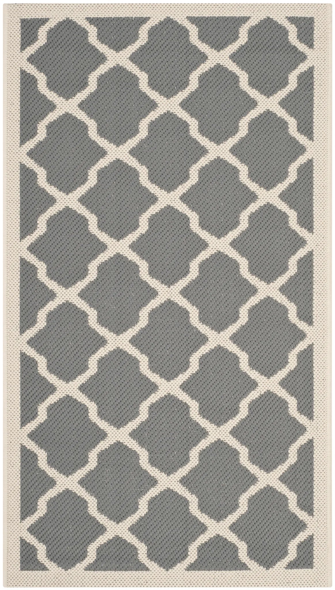Safavieh Courtyard 2'-0" x 3'-7" Rug in Anthracite / Beige