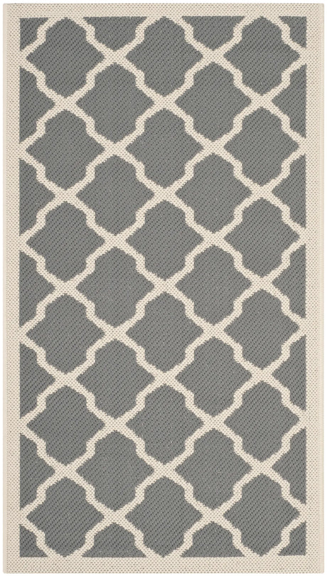 Safavieh Courtyard 2'-0" x 3'-7" Rug in Anthracite / Beige