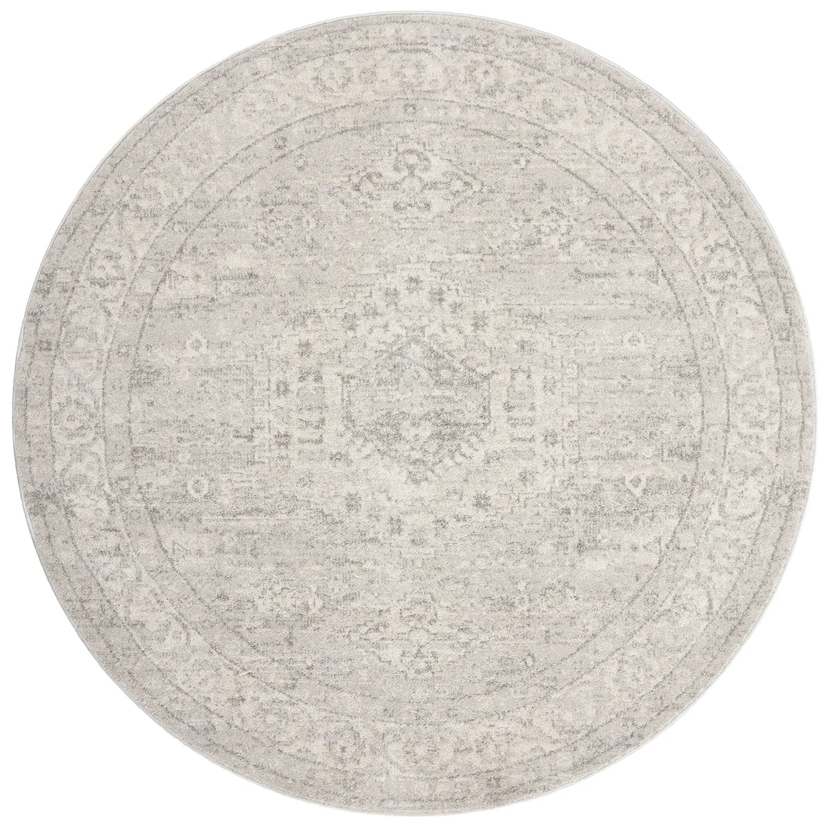 Loloi Odette Odt-02 Silver/Ivory Rug - round flat