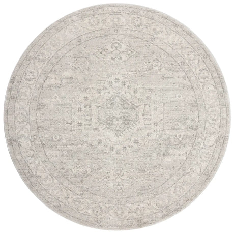 Loloi Odette Odt-02 Silver/Ivory Rug - round flat